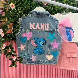 Colete Jeans Stitch - Mini Bella Kids