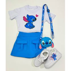 Conjunto Shorts Saia e Cropped - Mini Bella Kids