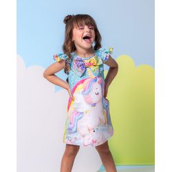 Vestido Unicórnio Aurora - Mini Bella Kids