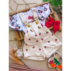 Salopete Cereja - Mini Bella Kids