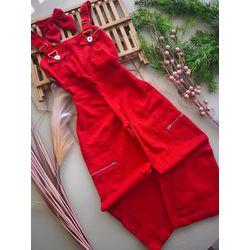 Macacão jeans Cargo - Mini Bella Kids