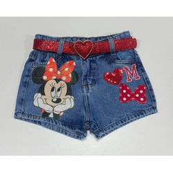 Shorts Minnie vermelha - Mini Glitz