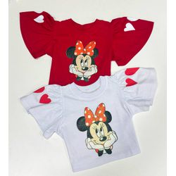 Blusa Cropped minnie - Mini Glitz