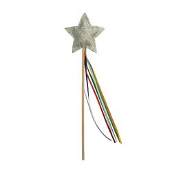 Varinha Mágica Estrela Prata Rainbow - Minibossa