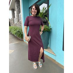 VESTIDO MIRELA MARSALA - 0017970007 - Silvia Dias