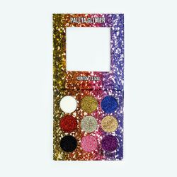 Paleta de Sombra Glitter 9 Cores Ludurana - MISS FLÓRIDA MAQUIAGENS