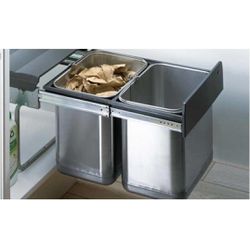 Lixeira Dupla Inox Duo II 400 20L+20L - MOBILINI COMPONENTES