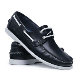 Mocassim Masculino Couro Azul Petróleo Encerado -... - MODACHIC