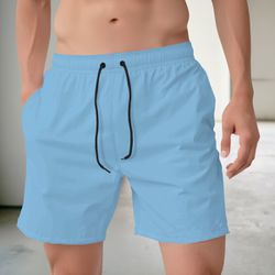 Bermuda Tactel Elastano Masculina Azul Bebe - Berm... - MOLETOM SHOP