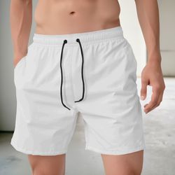 Bermuda Tactel Elastano Masculina Off White - Berm... - MOLETOM SHOP