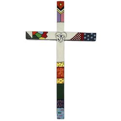 Crucifixo em madeira pintado 51cm