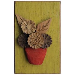 Quadro Flores e Folhas - 16cm - CAD029 - MonaCrespa
