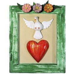 Quadro Divino Espírito Santo 20cm - verde - DVQ006 - MonaCrespa