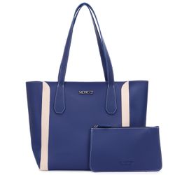 Bolsa Siena - Azul com detalhes Marfim - 450a - MONCCI