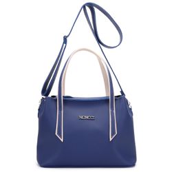 Bolsa Bangkok - Azul com Detalhes Marfim - 440a - MONCCI