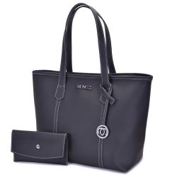 Bolsa Dallas - Preto com detalhes Branco - 380pb - MONCCI