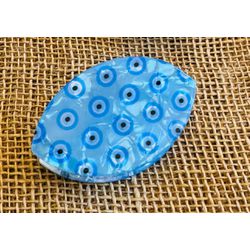 PIRANHA DE CABELO - OLHO GREGO - TONS DE AZUL - O... - MONOWI 