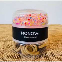 POTE DE ELÁSTICOS PARA CABELO - cores: transparênc... - MONOWI 