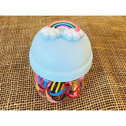 POTE DE ELÁSTICOS PARA CABELO - TEMA ARCO-IRÍS - (... - MONOWI 