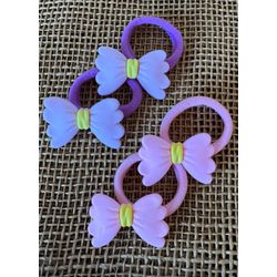 KIT ELÁSTICO PARA CABELO - LAÇOS - COR ROXO E ROSA... - MONOWI 