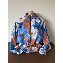 PARKA ESTAMPADA - TONS DE AZUL E MARROM - PKE1478... - MONOWI 