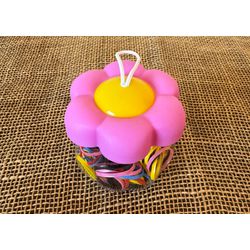 POTE DE ELÁSTICOS PARA CABELO - TEMA FLOR - COR RO... - MONOWI 