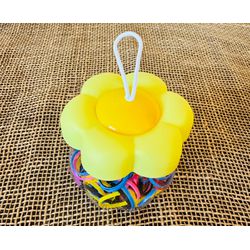 POTE DE ELÁSTICOS PARA CABELO - TEMA FLOR - COR AM... - MONOWI 