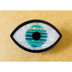 PIRANHA DE CABELO - OLHO GREGO - TONS DE VERDE, AM... - MONOWI 