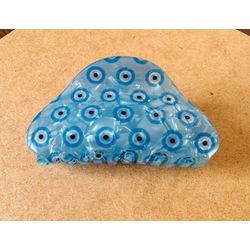 PIRANHA DE CABELO - OLHO GREGO - TONS DE AZUL E PR... - MONOWI 