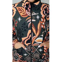 CORTA VENTO ESTAMPADO - SEM CAPUZ - FLORAL - TONS ... - MONOWI 