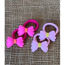 KIT ELÁSTICO PARA CABELO - LAÇOS - COR ROSA E PINK... - MONOWI 