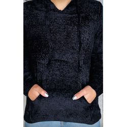 Moletom - estilo tricot - de máquina- cor preta -... - MONOWI 