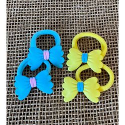 KIT ELÁSTICO PARA CABELO - LAÇOS - COR AZUL E AMAR... - MONOWI 