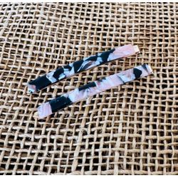 PRESILHAS - KIT 2 UN. PRETO COM ROSA - CLIP - 030 - MONOWI 