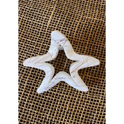 PIRANHA DE CABELO - ESTRELA BRANCA COM DOURADO - ... - MONOWI 