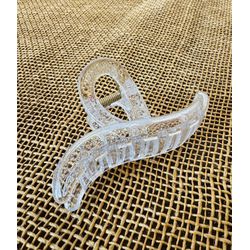 PIRANHA DE CABELO - CURVA - TRANSPARENTE COM BRILH... - MONOWI 