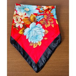 LENÇO - FLORAL - COM FUNDO VERMELHO - 55859674 - MONOWI 