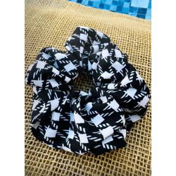 SCRUNCHIE - QUADRICULADO - PRETO E BRANCO - 0203 - MONOWI 