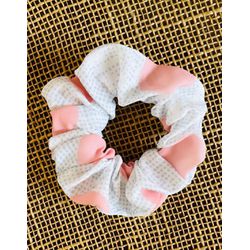 SCRUNCHIE - POÁ - ROSA, AZUL E BRANCO - 0209 - MONOWI 