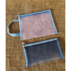 KIT DUAS NECESSAIRE - COR AZUL E TRANSPARÊNCIA - ... - MONOWI 