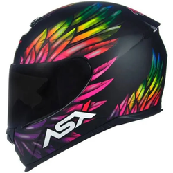 Capacete Asx Eagle Vibes Fosco - Preto/Color - Moto One