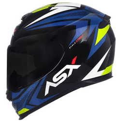 Capacete Asx Eagle Street - Preto Azul Amarelo - Moto One