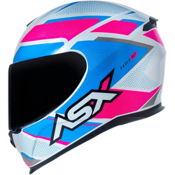 Capacete Asx Eagle Fast - Branco Rosa Azul - Moto One