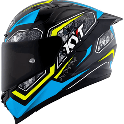 Capacete Kyt Striker 2V Tech - Preto Azul Amarelo. - Moto One