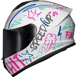 Capacete Race Tech Hit Faster - Branco/Rosa - Moto One