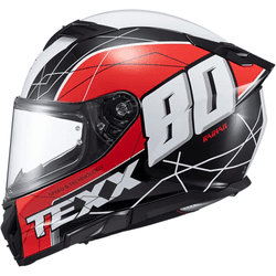 Capacete Texx Kaiman Vector - Vermelho Preto Branc - Moto One