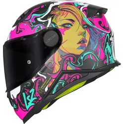 Capacete Infantil Ls2 Ff812 Kid Cyberg - Lilas/Azu - Moto One