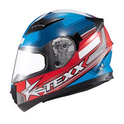 Capacete Texx Strike Superstar - Azul Vermelho Bra... - Moto One