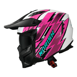 Capacete Norisk Darth 2 Storm - Branco/Rosa - Moto One