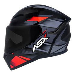 Capacete Asx City Start - Preto/Vermelho/Cinza - Moto One